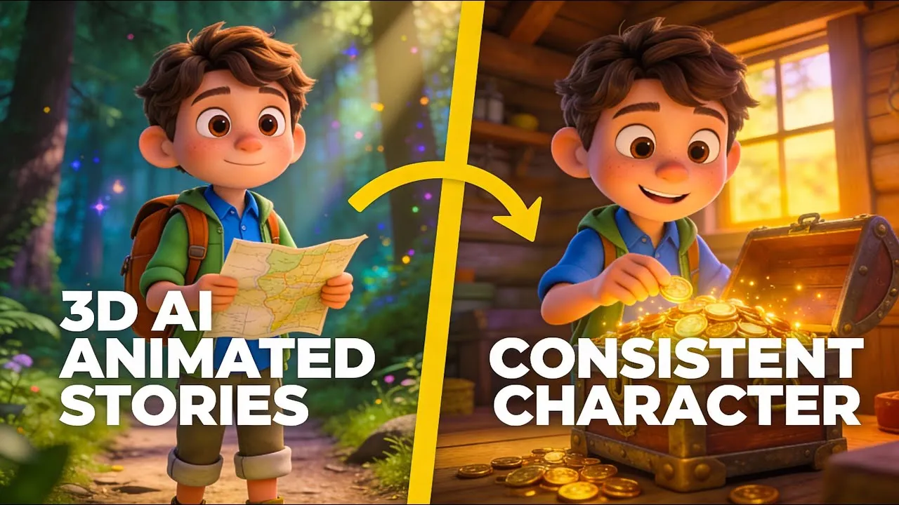 CREATE 3D ANIMATED STORIES WITH CONSISTENT CHARACTERS WITH AI