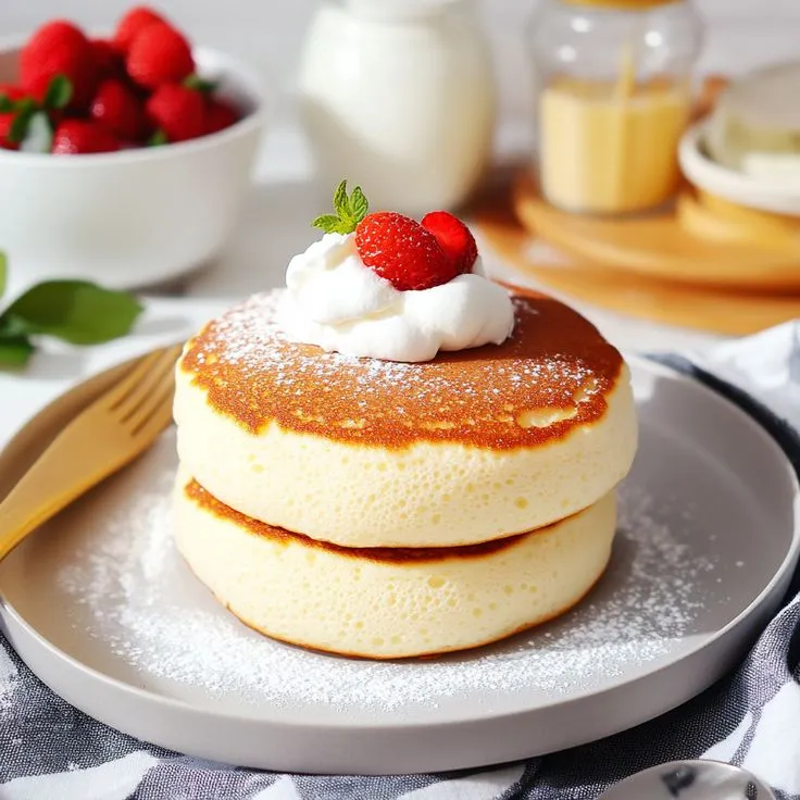 Fluffy Japanese Soufflé Pancakes - Snack On Meat
