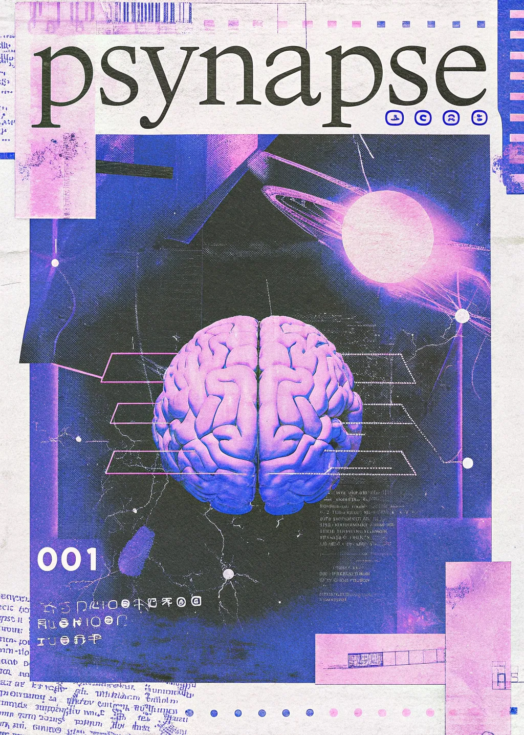 A cinematic, modern magazine cover design for a psychology club...