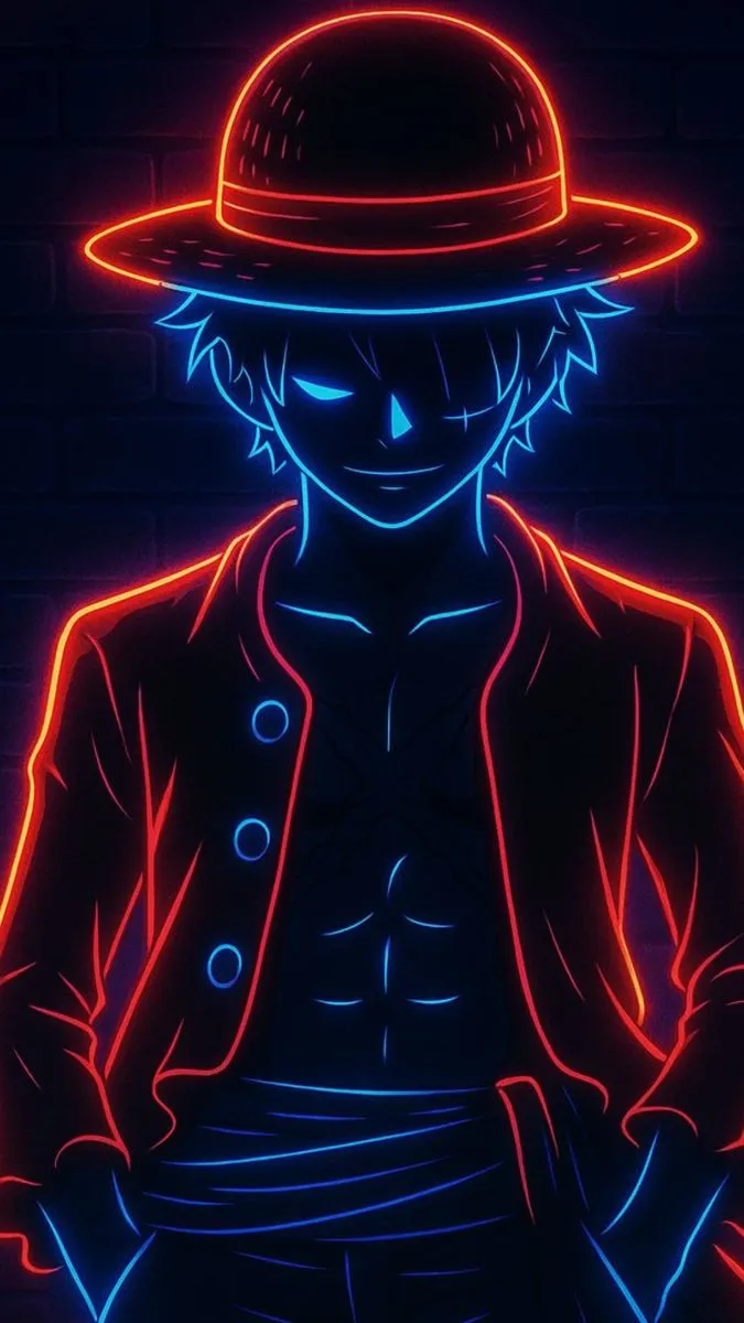 a man wearing a hat and jacket with neon lights