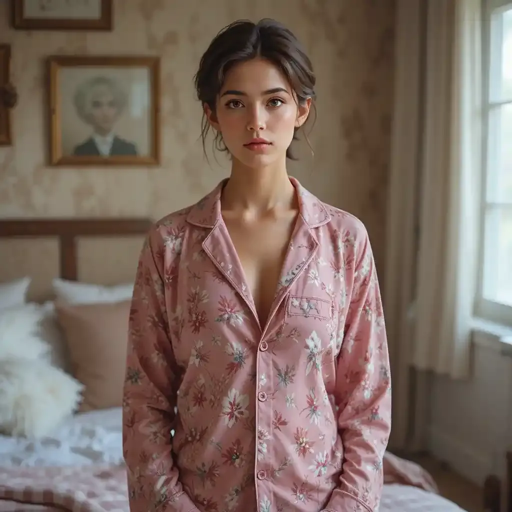 Con el pelo corto casi que se vea el cuerpo, y que este en pijama