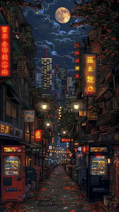 Wallpaper Iphone Pixel Art, Night City Aesthetic Wallpaper, Tokyo P......