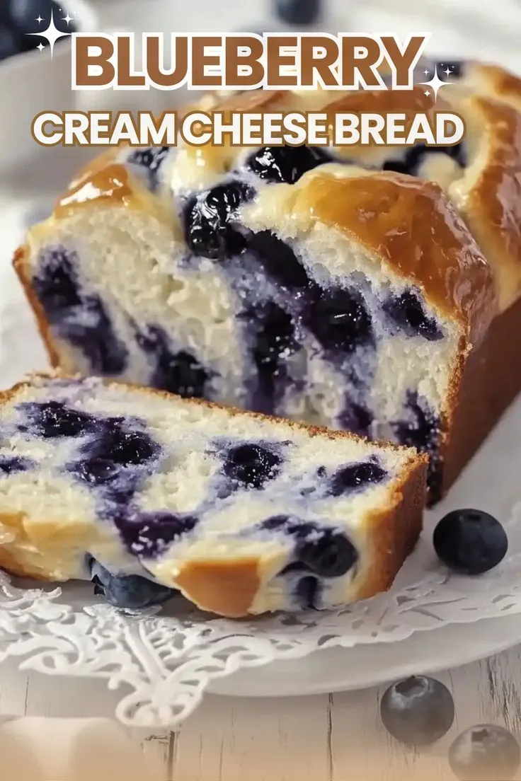 Blueberry Cream Cheese Bread – Soft, Sweet & Loaded with Berries