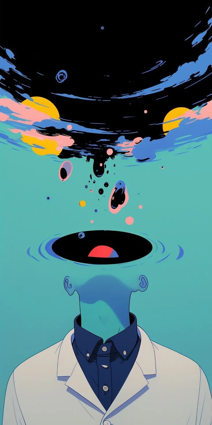 a man is floating in the water with his head above the water's surface