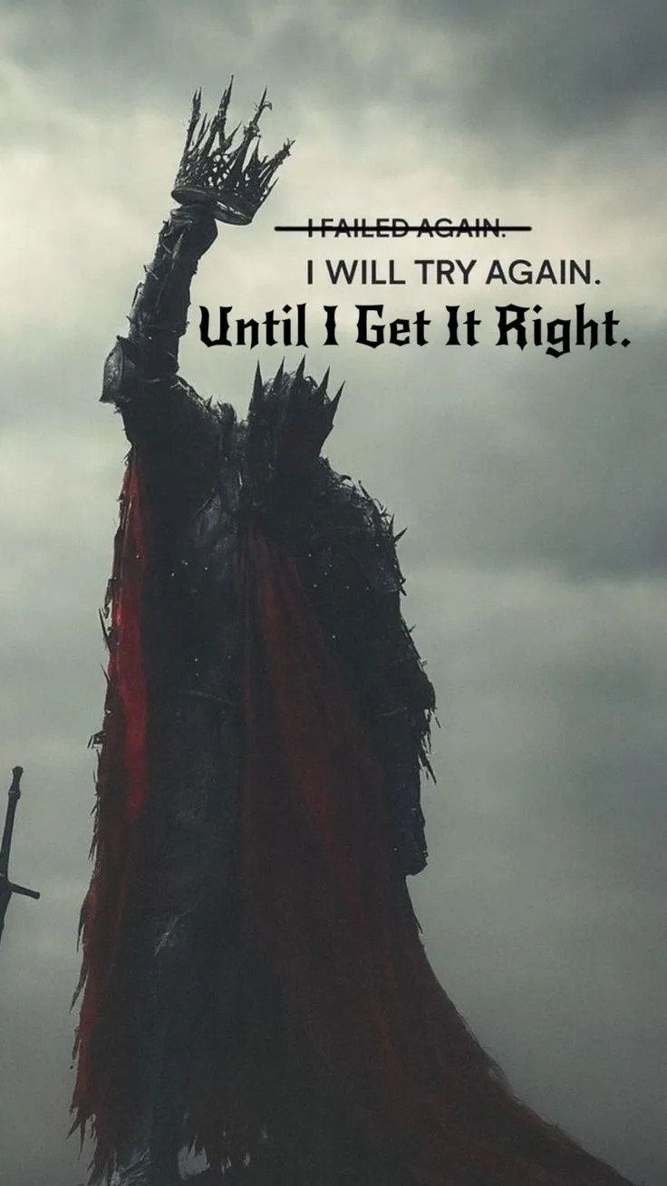 a poster with the words, i will try again until i get it right