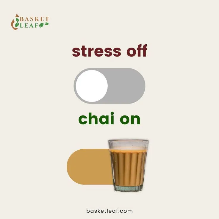 Feeling stressed? Swap it out for a comforting cup of BasketLeaf Tea! 🍵✨ Our chai is your perfect companion to unwind and relax. Stress off, chai on! 🌟 #BasketLeafTea #StressRelief #ChaiTime #TeaForCalm #UnwindWithTea #RelaxAndSip