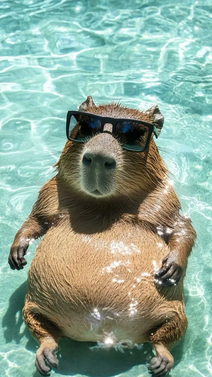 Capybara soaking up the sun
