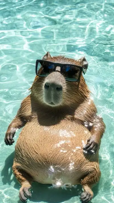 Capybara soaking up the sun