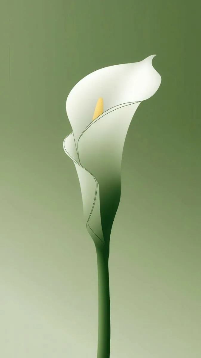 a white flower on a green background
