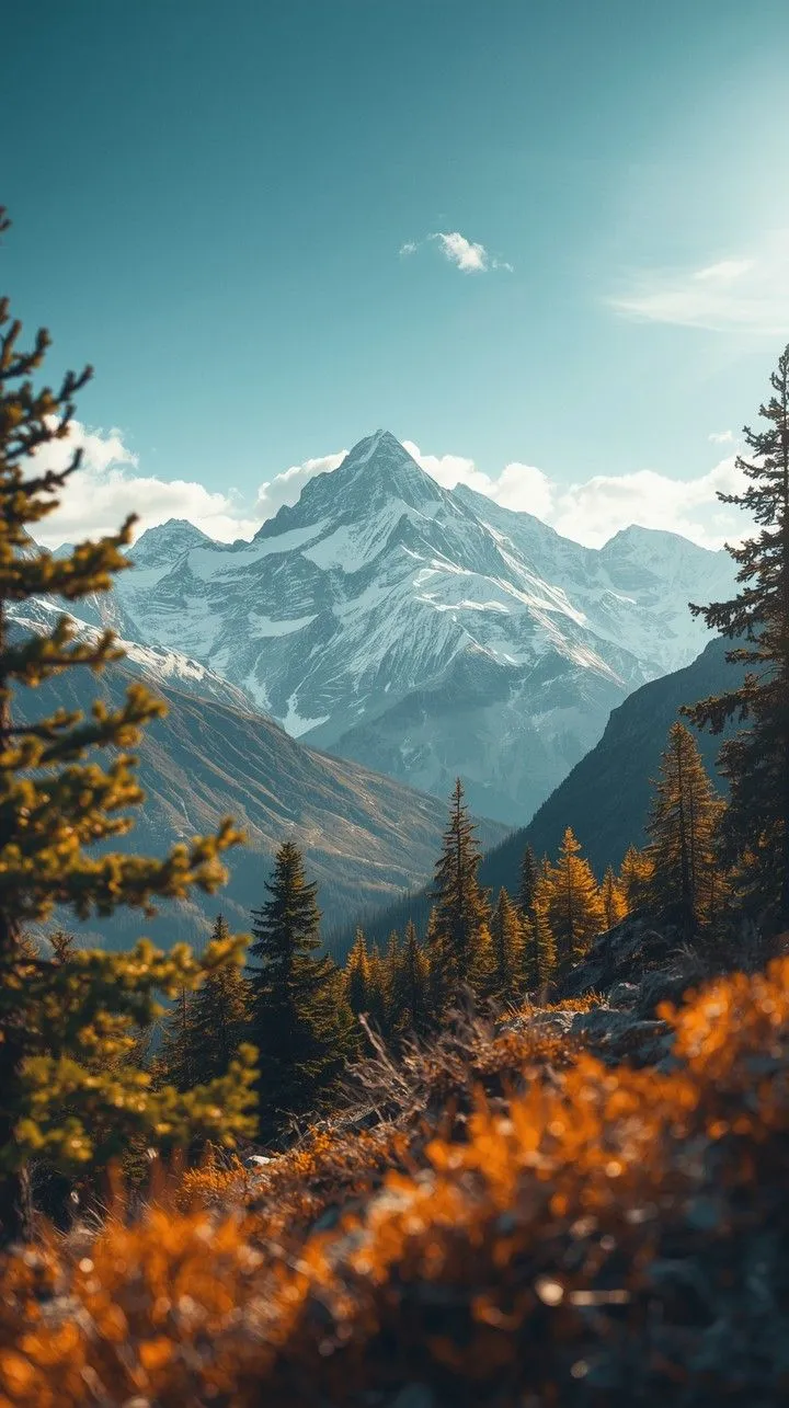 Find your inner peace amidst towering snow-capped mountains a moment of quiet reflection in nature's grand embrace. 🏔✨ Where the sky meets the summit, let your soul soar. #MountainMeditation■■■Immerse yourself in this breathtaking digital artwork of a