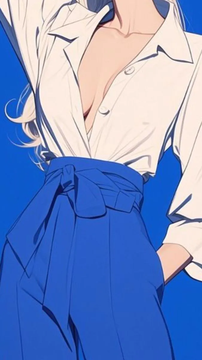 White and blue outfit