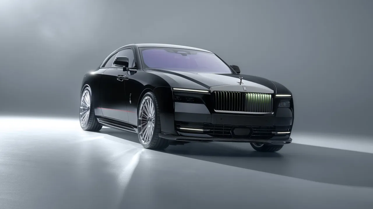Rolls-Royce Black Badge Spectre, SPOFEC, 2025, 5K, Grey background