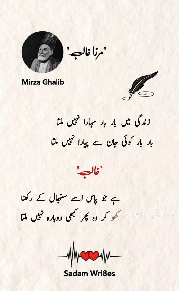 Urdu poetry by Mirza Ghalib