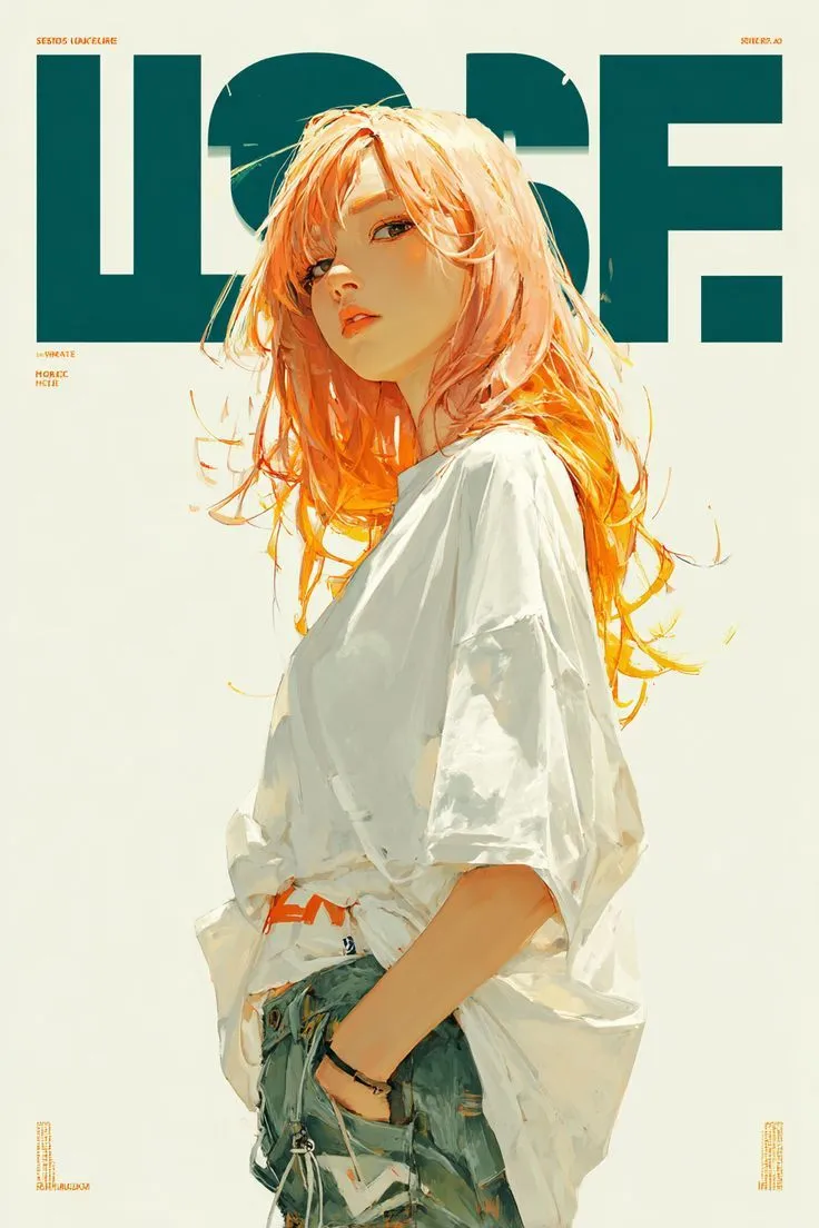 an illustration of a woman with orange hair