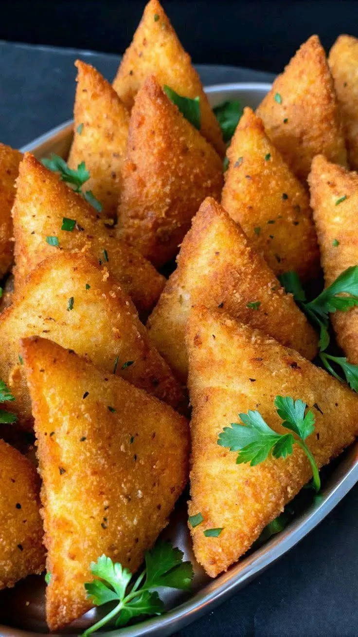 some fried food on a plate with parsley