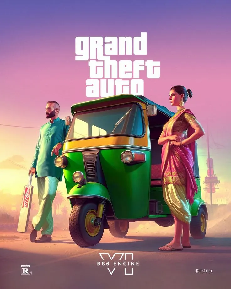 Gta 6 Indian version Mumbai Poster design