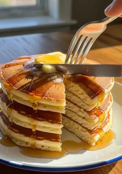 Fluffy Homemade Pancakes in 15 Minutes