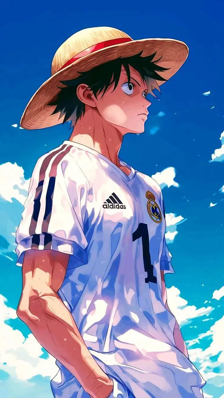 a man wearing a hat standing in front of a blue sky