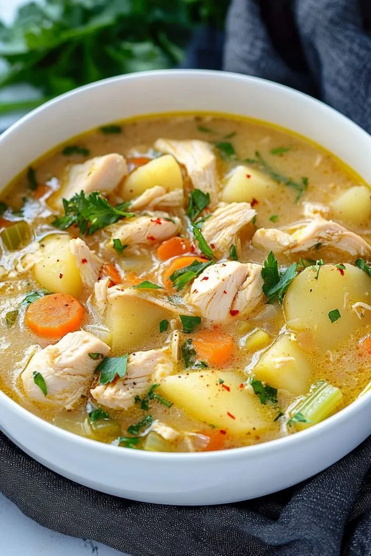 Comforting Chicken Soup with Potatoes