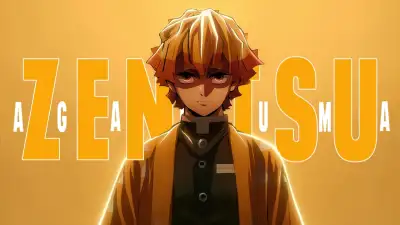 Zenitsu Agatsuma, Character art, Yellow aesthetic, Demon Slayer: Kimetsu no Yaiba, Yellow gradient