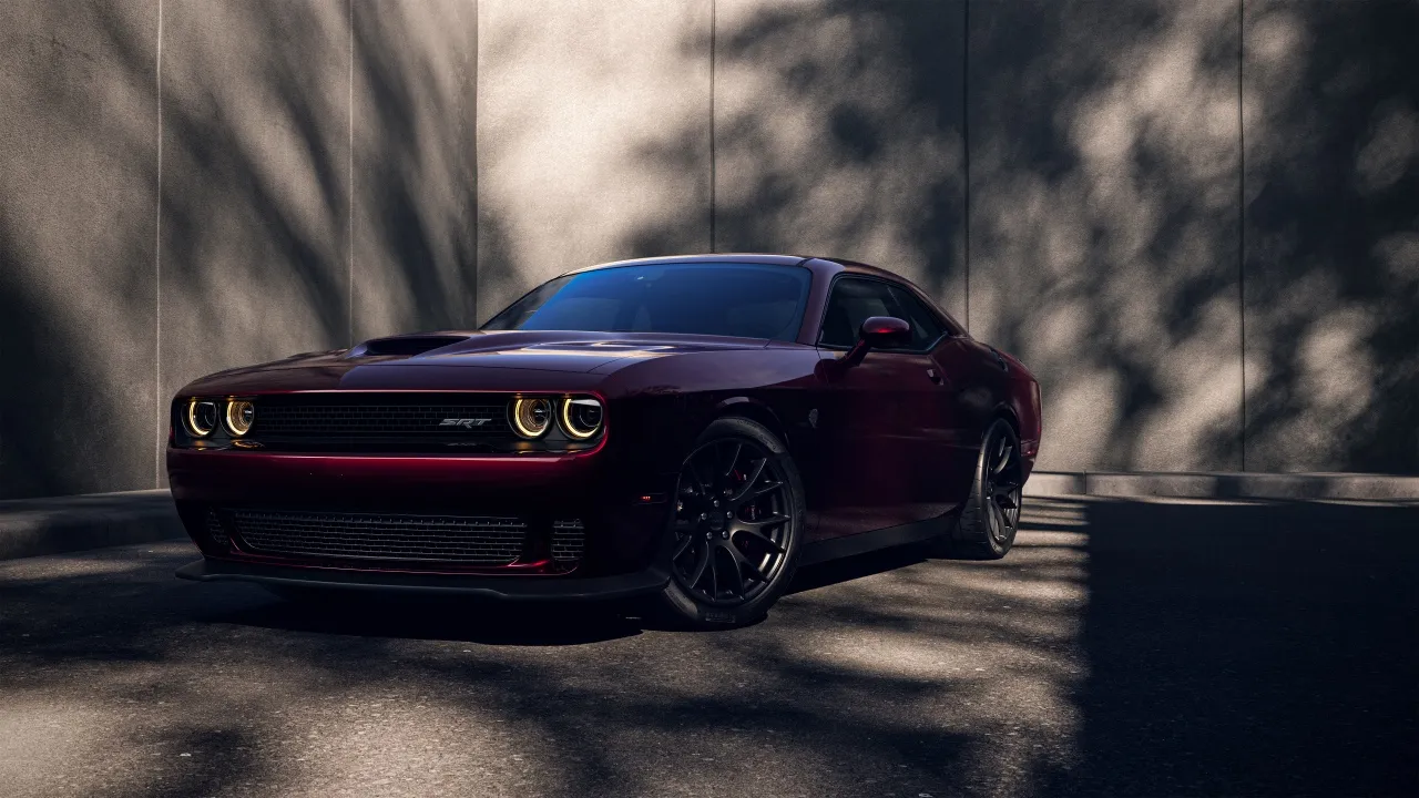 Dodge Challenger SRT Hellcat, 5K, Red cars, Muscle cars