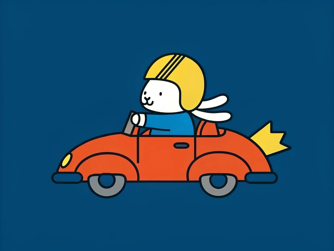 miffy drives a red car