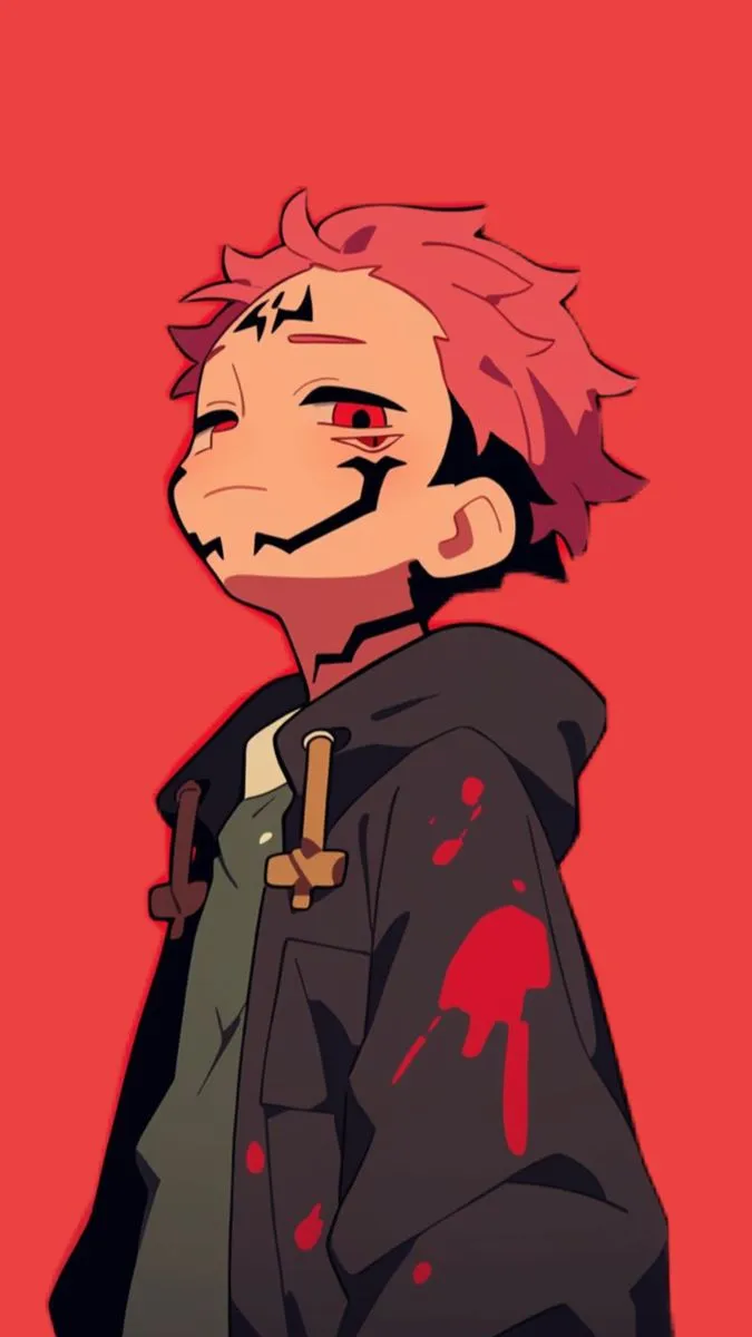 an anime character with pink hair wearing a black jacket and holding a knife in his hand
