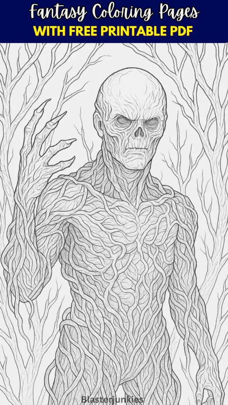 Vecna in the Shadows coloring page