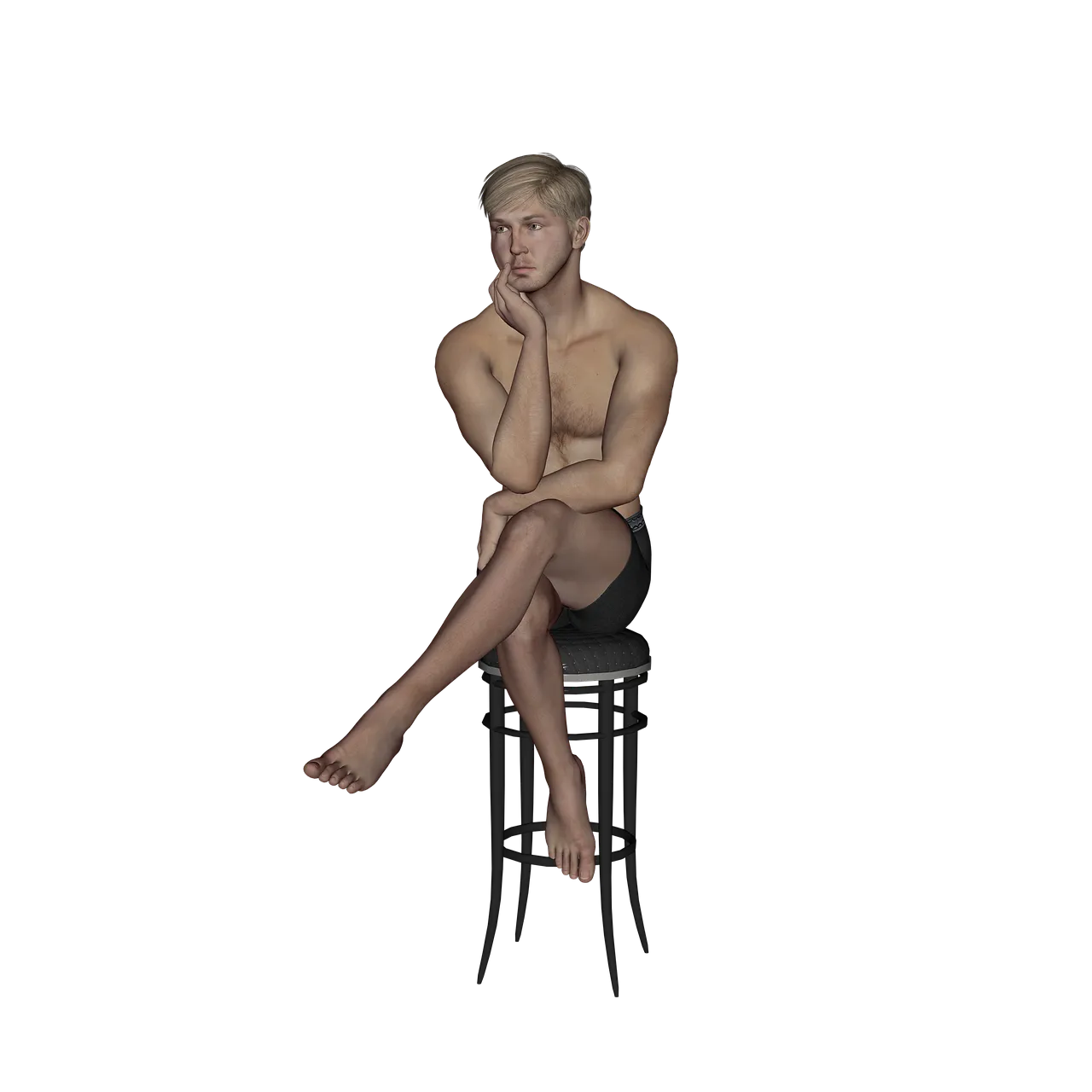 Free Man 3D Mockup illustration and picture