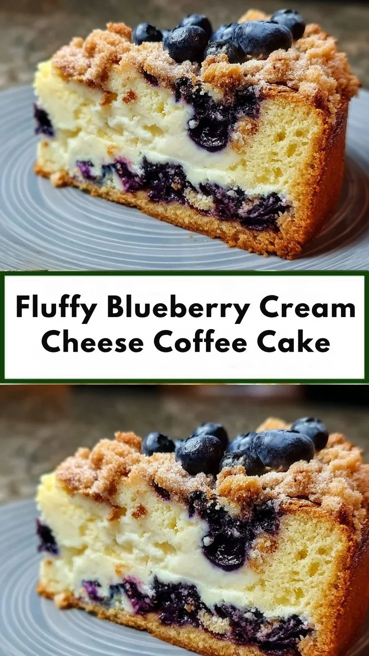 Fluffy Blueberry Cream Cheese Coffee Cake