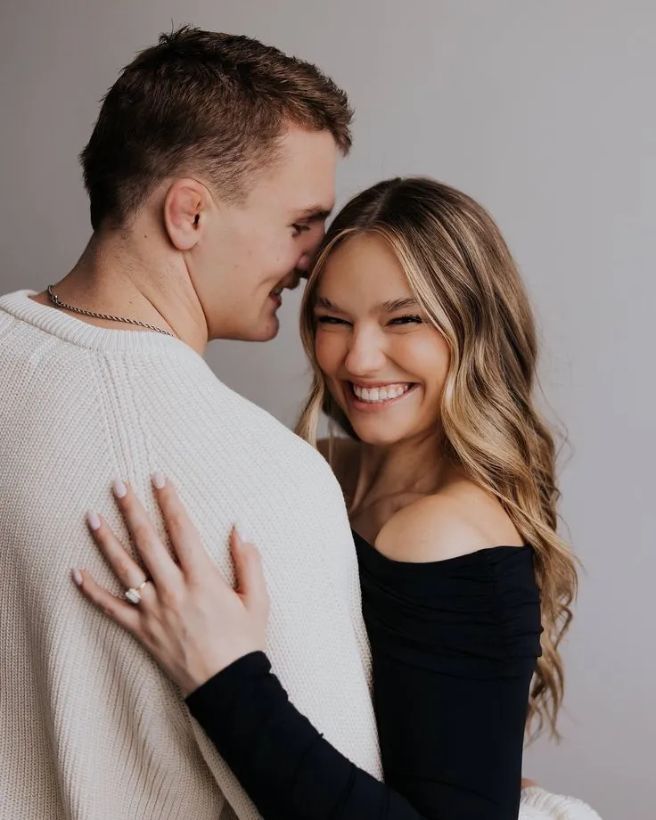 The most beautiful overcast studio engagement session!!!🤍 It is a honor taking @ash_ethington &amp; @mchristiansen18 engagments- watching their love evolve over the years and now seeing them open this new chapter is just AHHH too sweet 💕🥹..#utahengagement
