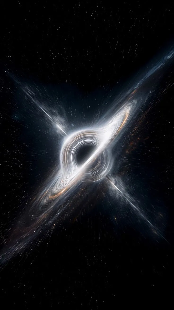 an artist's impression of a black hole in space