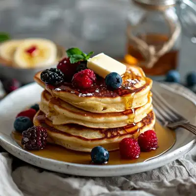 🥞 Buttermilk Pancakes – Enjoy fluffy, tangy pancakes made with buttermilk for a classic breakfast treat, perfect with syrup and butter!Ingredients:• 1 cup all-purpose flour• 1 tbsp sugar• 1 tsp baking powder• 1/2 tsp baking soda• 1/4 tsp salt• 1 cup butte