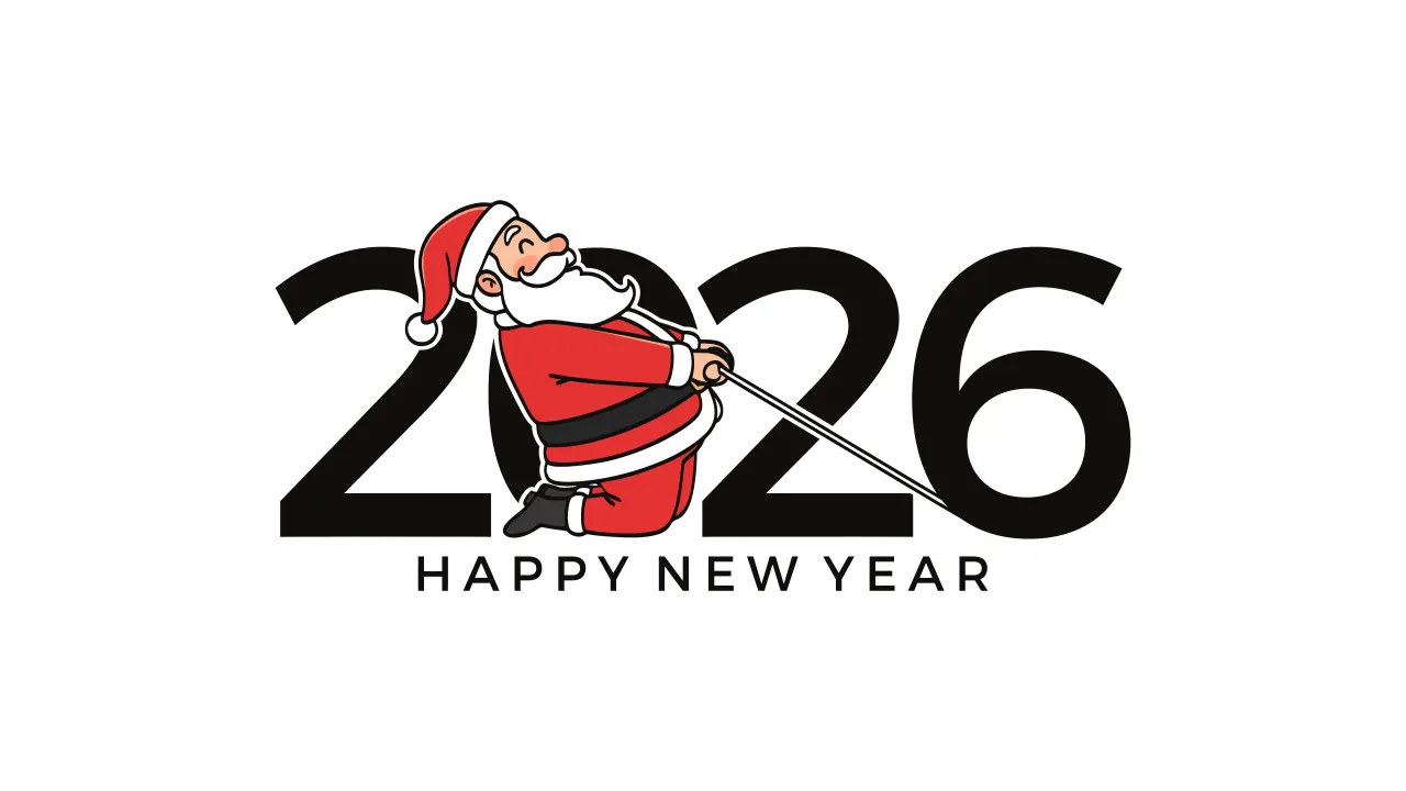 2026 New Year, Santa Claus, White background, 5K, Happy New Year 2026