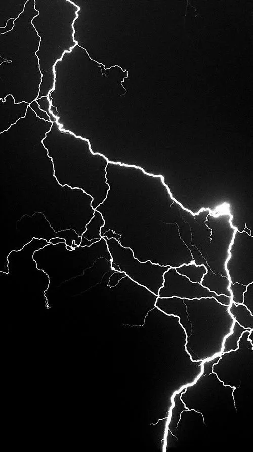 White lightning in black sky on We Heart It