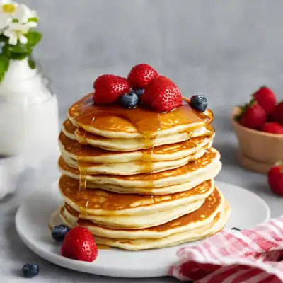 These light and fluffy delicious American-style pancakes are ideal for a quick breakfast or a late weekend brunch.