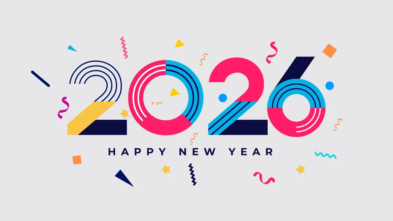 2026 New Year, 5K, Happy New Year 2026, Geometric