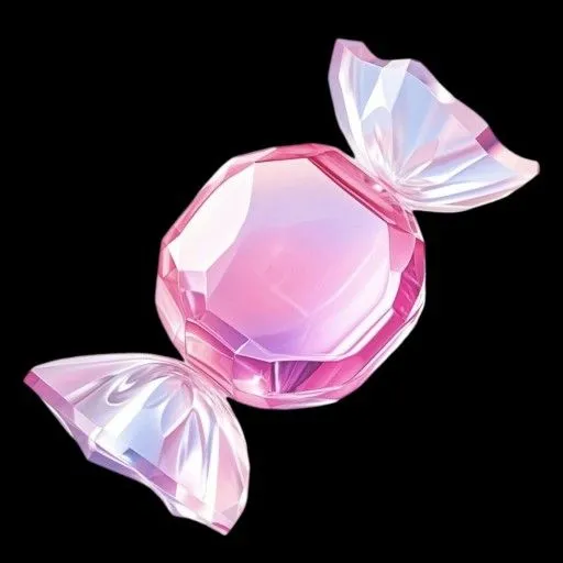 two pink diamond shaped objects are on a black background, one is in the shape of a butterfly