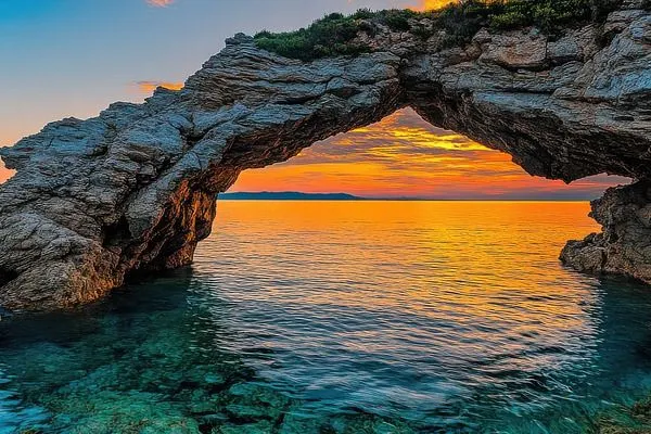 Majestic Rocky Arch by the Sea, a Nature Photo by Virgo Studio