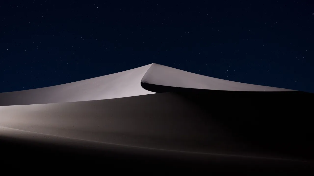 macOS Mojave, Starry sky, Sand Dunes, Night sky, 5K