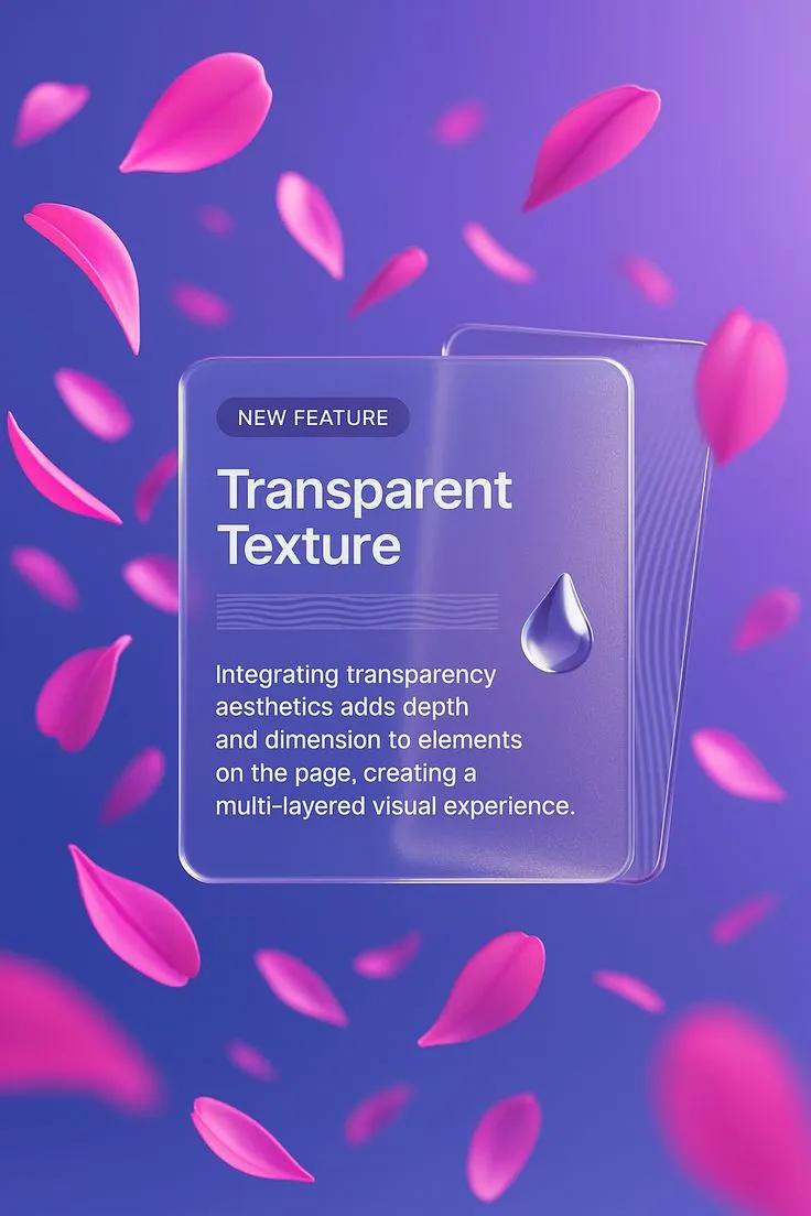 Flying Pink Petals with Transparent Feature Card Design