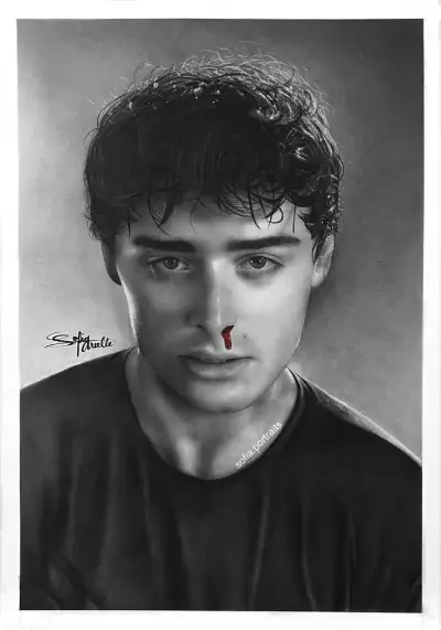 Portrait Drawing of Will Byers by @sofia.portraits