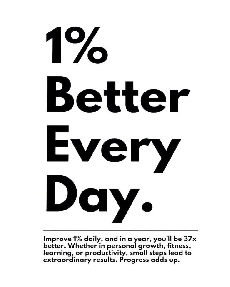 a black and white advertisement with the words 10 % better every day