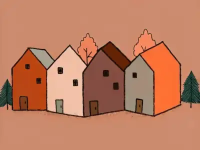 Illustration of A cheerful and stylized illustration of a cluster...