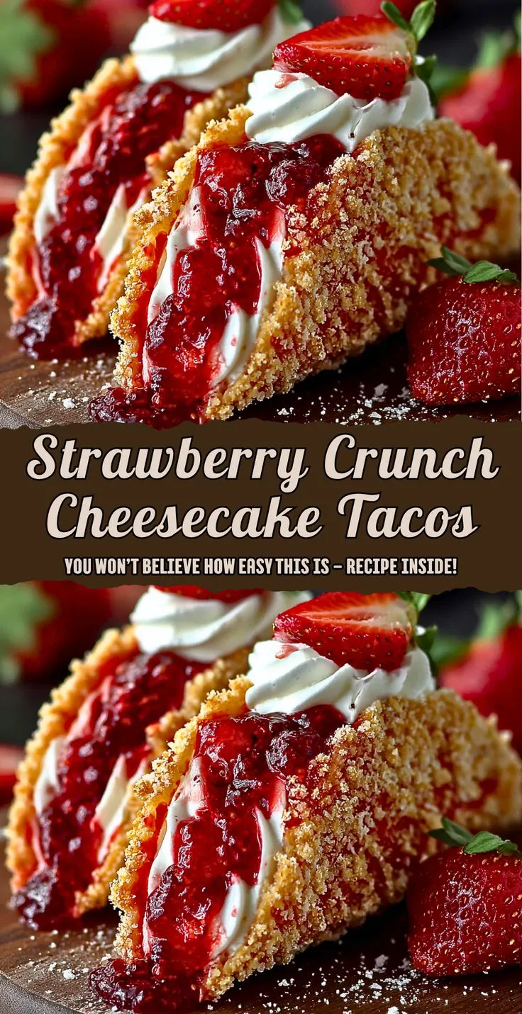 Strawberry Crunch Cheesecake Tacos