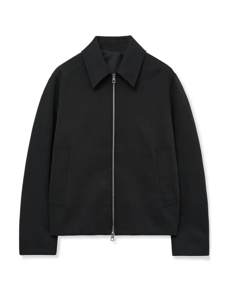 Minimal Cropped Jacket_Melange Gray