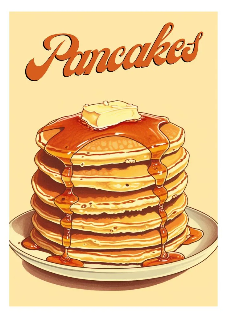 Pancake-Welt Poster - 21x29.7 cm / 8x12 / Rahmen in Schwarz