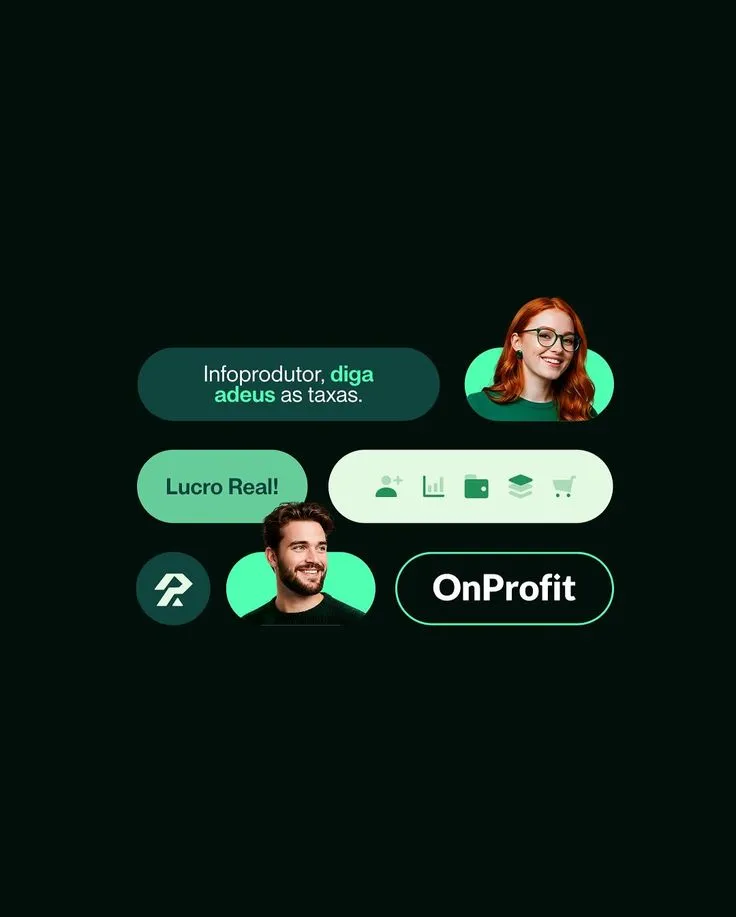 Lucratividade e Produtividade, a OnProfit chega ao mercado de gateways para revolucionar como você vende seu infoproduto, a nova identidade visual reflete aspectos digitais e dinamicos, trazendo tons de verdes que remetem a alta lucratividade e ao mercado