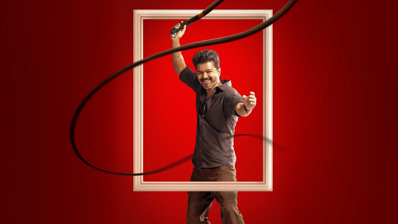 Thalapathy Vijay, Jana Nayagan, 8K, 2026 Movies, Kollywood, 5K, Red background, Indian movies