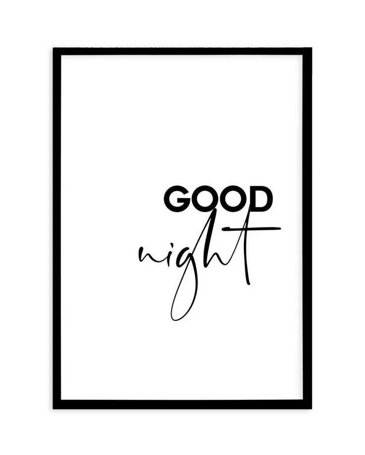 Good Night - A5 (5.8 x 8.3 | 148mm x 210mm) / White / No Border (Printed Edge to Edge)
